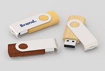 Wooden twist USB stick