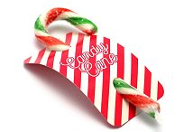 Info Card with Peppermint Candy Cane