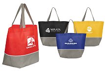 Grey trim logo shopping bags