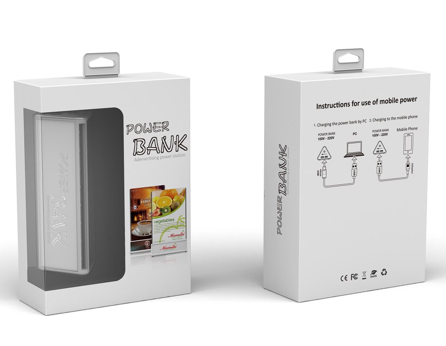 Display Station with Power Bank packaged in a white box