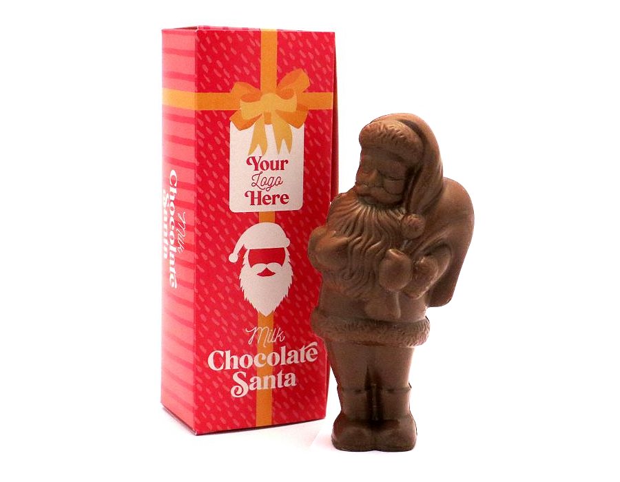 Promotional Milk Chocolate Santa in a Flip Top Box