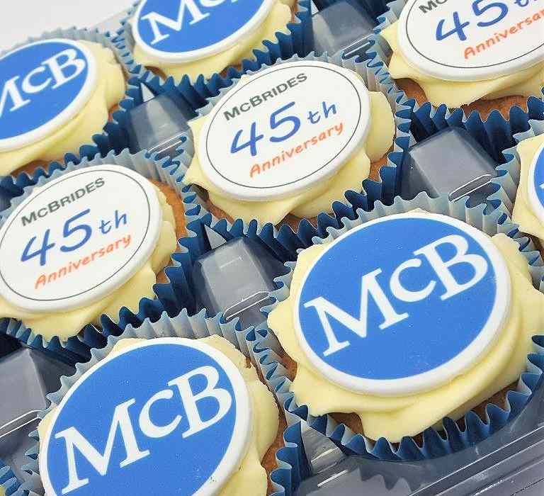 Corporate Logo Branded Cupcakes Frosted