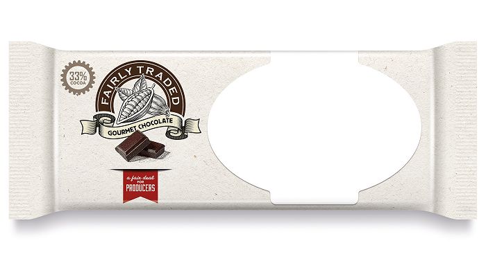 Custom Chocolate Bars Flow Wrapped Paper Label custom logo print area