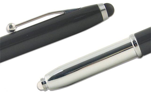 LED Flashlight Stylus Pen with cap removed