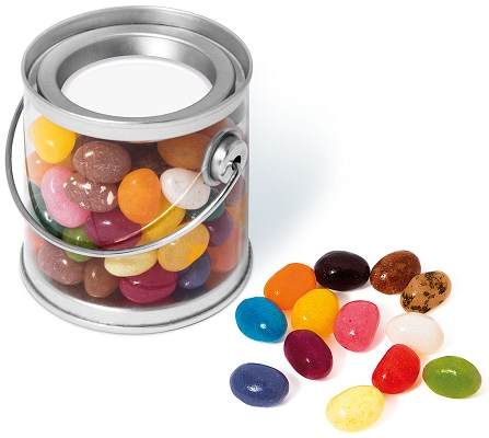 Promotional Jelly Beans in a Mini Bucket with blank lid for logo customisation