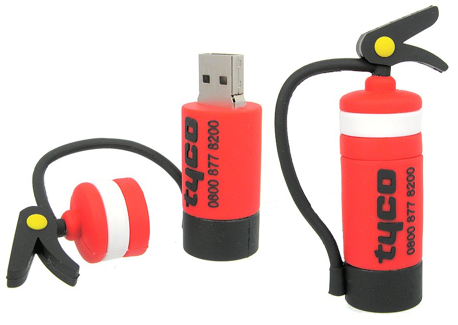Fire extinguisher shaped USB stick
