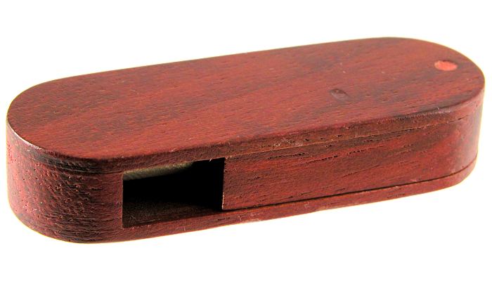Wooden Swivel USB Drive, closed