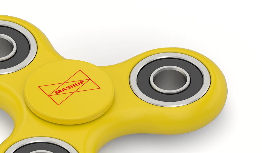Fidget Spinner yellow with logo
