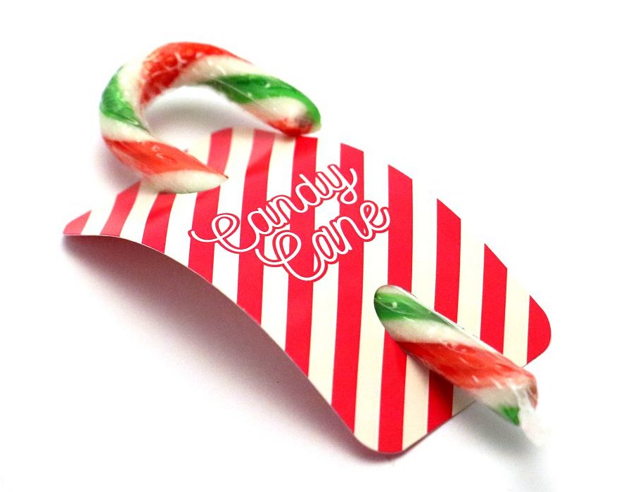 Promotional Info Card with Peppermint Candy Cane