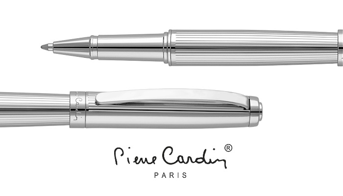 Pierre Cardin Lustrous Rollerball Pens in Silver