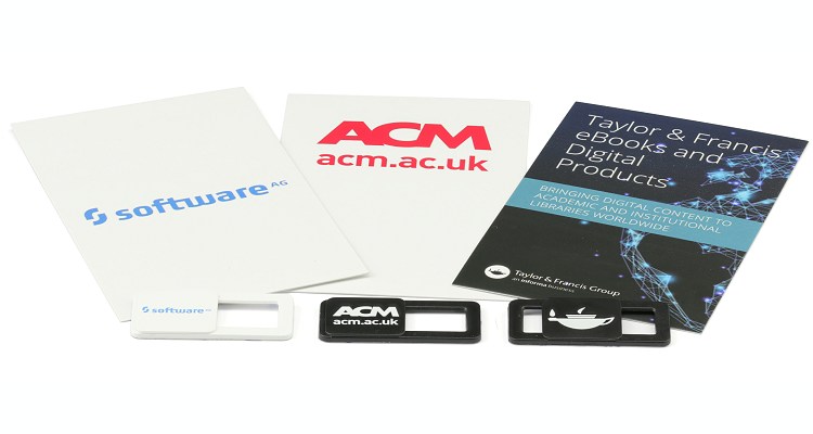 Branded & Promotional Webcam Covers includes logo printed cards