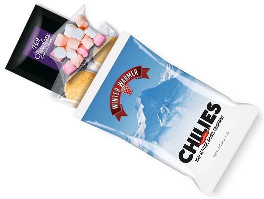 Bulk Promotional Snack Bags of Shortbread, Hot Chocolate and Mini Marshmallows