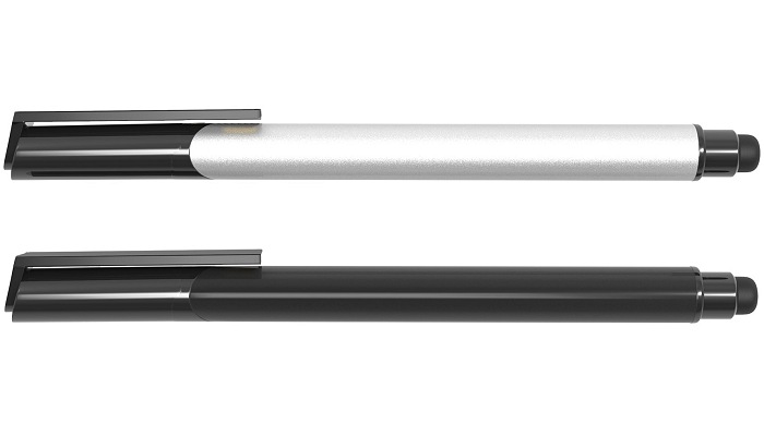 Stylus & USB E-Touchpen black and silver edge view