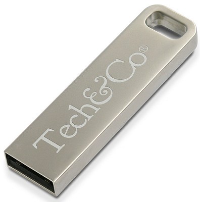 Silver Satin Small Engraved Metal USB Drive