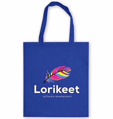 Tote Bag Promotional Giveaway blue colour fabric full colour print